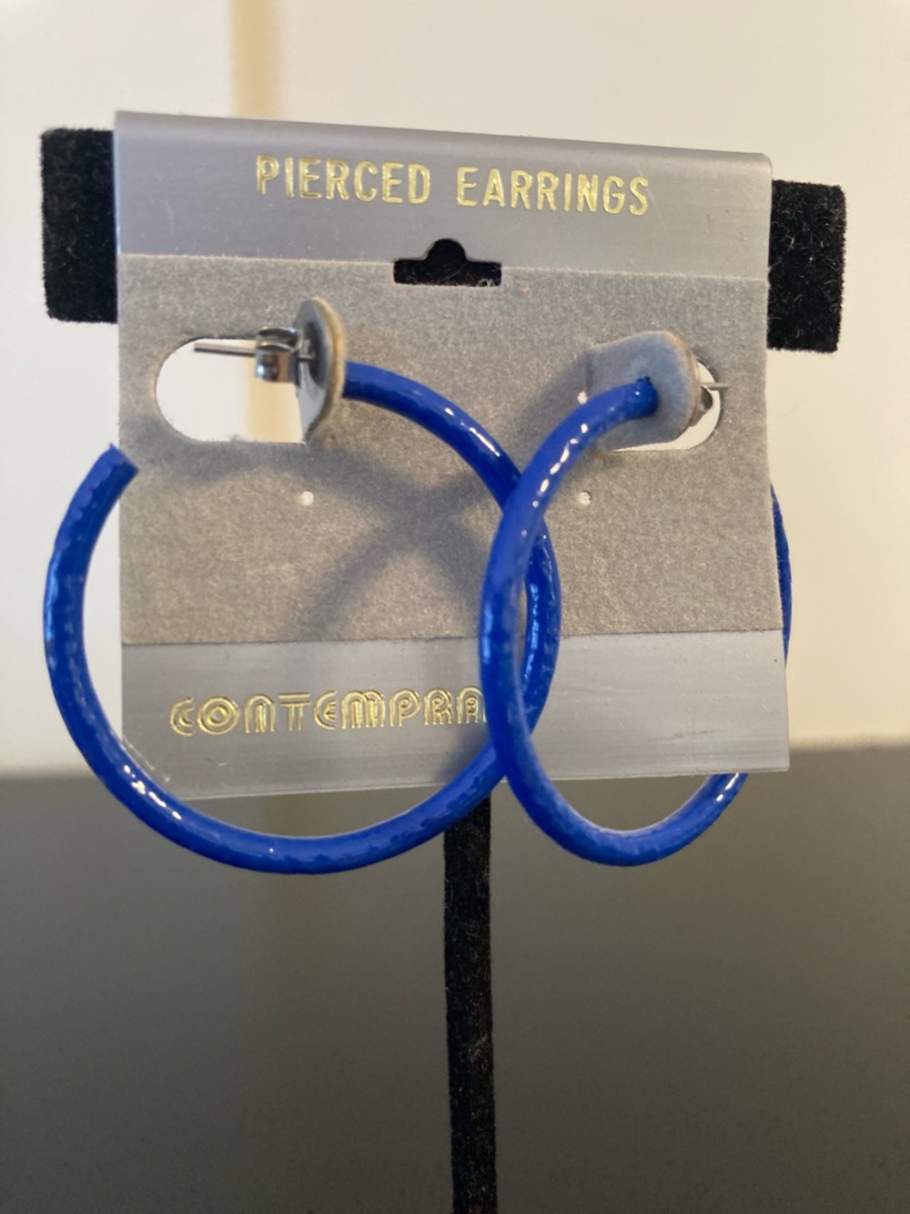 Bright Royal Blue Hoop Earrings